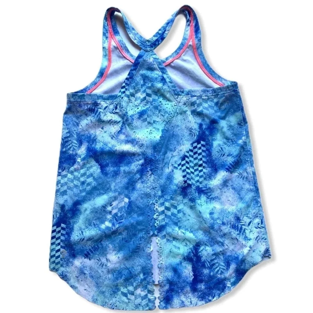 Ivivva Lululemon Girls Tranquil Blue Racerback Vented Laser Cut Tank Size 12